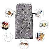 LassZone Canvas Cute Crossbody Handbags Cell Phone Purse Wallet Leaves Pattern Small Change Pouch Bags for Women Girls - Image 4