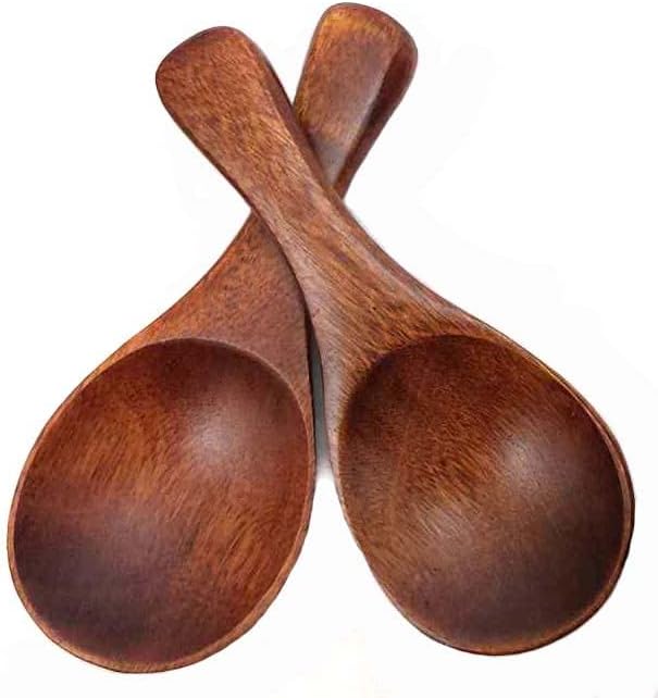 JapanBargain, Wooden Tea Scoop Matcha Scoop Green Tea Spoon Spices Spoon Sugar Spoon Salt Spoon (2, Brown)
