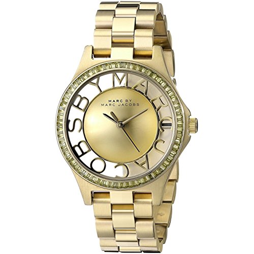 Marc Jacobs - Reloj de Cuarzo para Mujer, Correa de Acero Inoxidable Color Dorad
