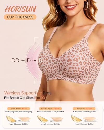 Image of HORISUN No Underwire Seamless Full Coverage Bras for Women Regular & Plus