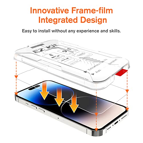 Kct [2+2 Pack] Tempered Glass Screen Protector Compatible With Iphone 14 Pro Max (6.7 Inch, 2022) And Camera Lens Protector, 9H Hardness, Ultra High Definition, Ez Kit, Automatic Alignment #TOP1