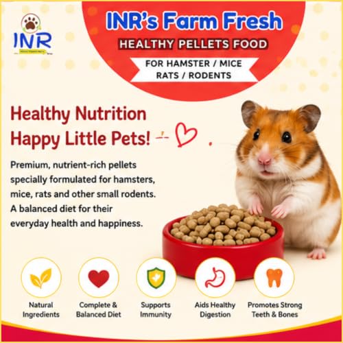 Image of INR's Farm Fresh Healthy Pellets Food for Hamsters, Rats, Mice & Rodents, 600g