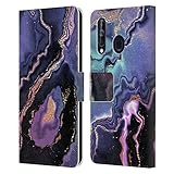 Cuero hecho construcción Head Case Designs Licenciado Oficialmente Monika Strigel Púrpura 1 Dream Waves Mármol Carcasa de Cuero Tipo Libro Compatible con Samsung Galaxy A60 / M40 2019