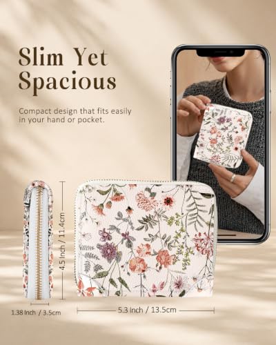 Image of Bistup 40 Slots Credit Card Holder for Women Girls, Pink Floral
