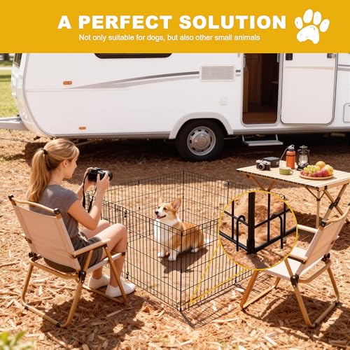 Foldable Dog Playpen,24in 8 Panels Metal Pet Exercise Fence with Bottom Pad by Pvpy Yvrd - Used condition - Image 5