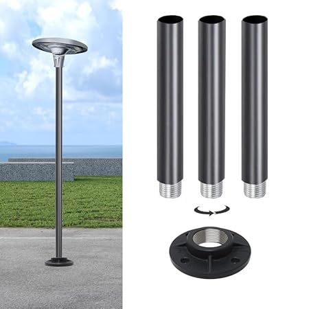 Hardoll Black Aluminium Poles with base for Solar Garden Outdoor UFO Lights(Height: 6 Feet), Lamp NOT included