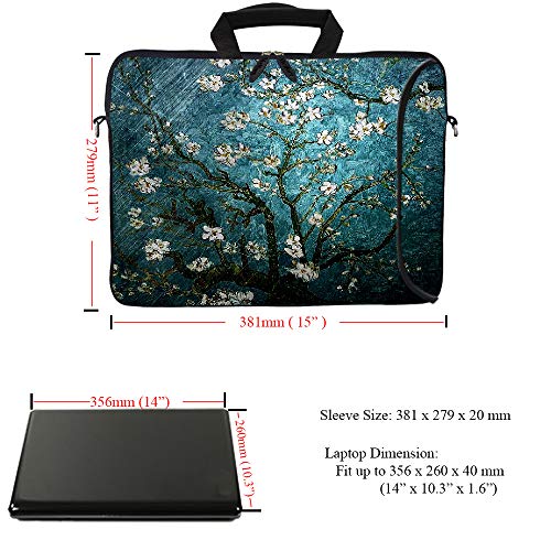 14 Inch Neoprene Laptop Bag – Water Resistant, Adjustable Shoulder Strap, Extra Side Pocket, Fits 14 to 14.4 Inch Laptops3