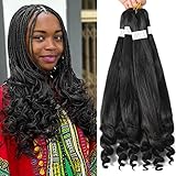 Braiding Hair Pre Stretched French Curly Braiding Hair Crochet Braids Natural Easy Braid Crochet Hair Hot Water Setting Professional Soft Yaki Straight Hair For Braiding (12inch（pack of 6）, 1B)