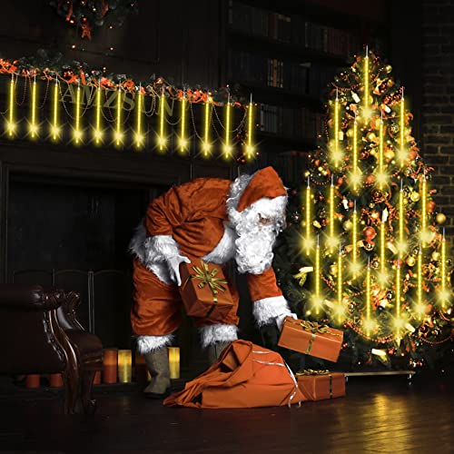 Luces de Navidad de Lluvia 50cm 10 Tubo 480 Leds Luces de Ducha de Meteoritos IP65 Impermeables con Luces Decorativaspara Exterior/Interior/Bodas/Navidad/Fiesta Blanco Cálido Cover