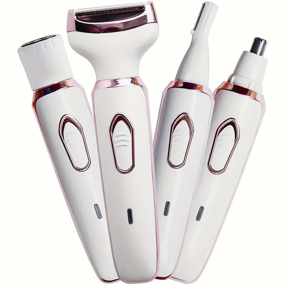 Afeitadora eléctrica SYJYM para Mujer, 4 en 1, para depilación Facial, afeitadora Facial, Recortadora de Vello púbico, afeitadora de Bikini, afeitadoras para Mujer