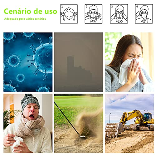 Yuan Fang Máscara protetora descartável máscara anti-pó não médica KN95 20 peças por pacote (50, Bra