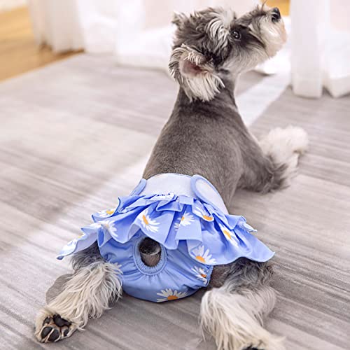 BePetMia Waschbare Windeln für Hunde, Wiederverwendbare Hundewindeln, Umweltfreundliche Damenbinden Höschen, Hygiene-Unterhose für Hunde in Hitze (XS: 20-35cm, Blau)