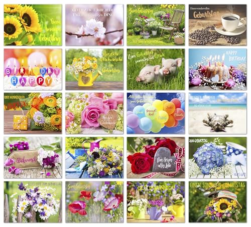 Edition Seidel Set 20 exklusive Premium Geburtstagskarten mit Umschlag. Glückwunschkarte Grusskarte zum Geburtstag. Geburtstagskarte Mann Frau Karten Billet Happy Birthday (SW02) (Set 3) Edition Seidel Set 20 exklusive Premium Geburtstagskarten mit Umschlag. Glückwunschkarte Grusskarte zum Geburtstag. Geburtstagskarte Mann Frau Karten Billet Happy Birthday (SW02) (Set 3)