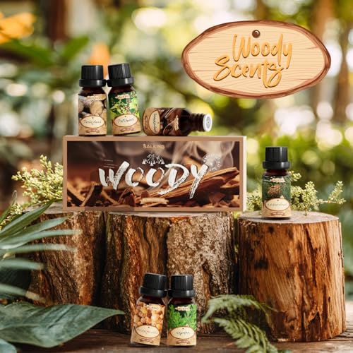 Image of SALKING Woody Essential Oils Gift Set, Natural and Pure Aromatherapy Oil