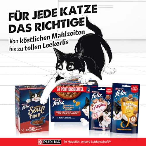 FELIX Sensations Gelees Nassfutter für Katzen Geschmacksvielfalt vom Land 12 Beutel