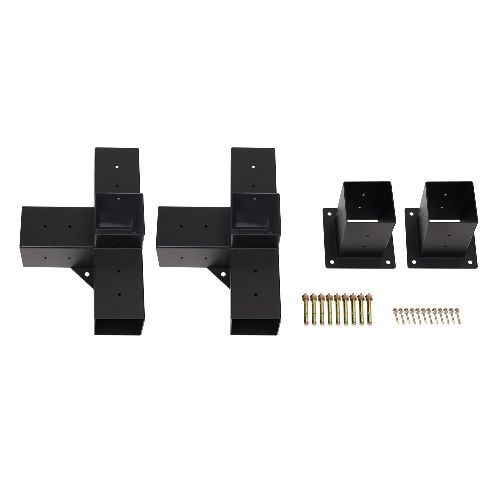 2 soportes para postes de 4 vías, soporte de esquina, juego de soporte de madera, conector de viga, herrajes de madera, soporte de esquina