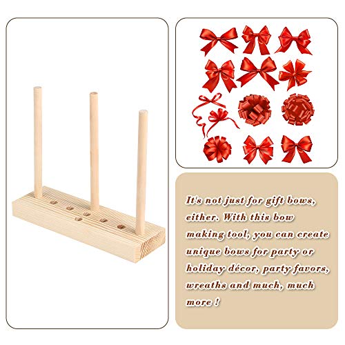 Ackitry Bow Maker for Ribbon, Wooden Wreath Bow Maker Tool for Creating Gift Bows, Party Decorations, Hair Bows, Corsages, Holiday Wreaths, Various Crafts - Thumbnail 5