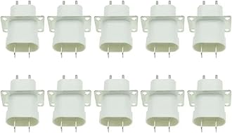 10 PCS 4 Filament Pin Sockets Microwave Oven Magnetron Plug Socket Connectors Essential Replacement for Microwave Oven 4 Filament Pin Sockets Converter