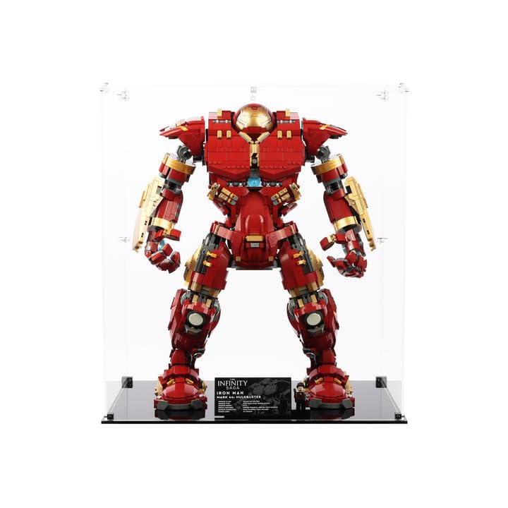 Display Case compatible with Lego 76210 Hulkbuster, (Clear Back Panel)