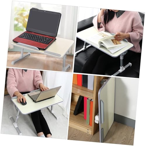 Table pour ordinateur réglable et pliable en bois beige ultra robuste