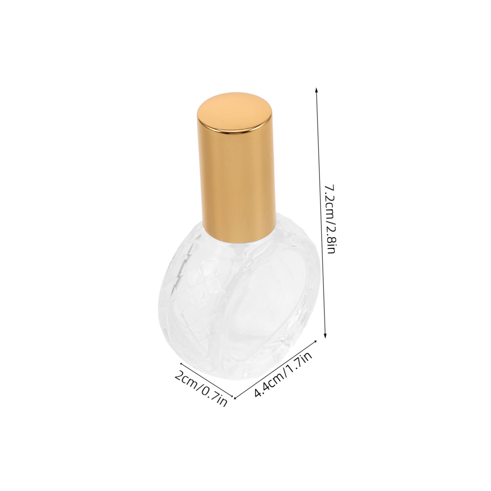 PACKOVE 10ml Wiederbefüllbare Glas Parfümzerstäuber, Flach Rund, Gold