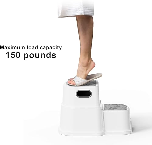 Miniatura 5 de UNCLE WU Taburete para niños pequeños - Taburete antideslizante de 2 escalones para lavabo de baño y entrenamiento para ir al baño, encimera de
