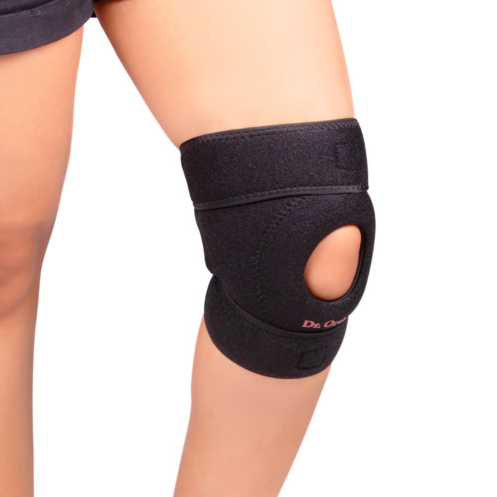 Dr.Ortho Neoprene Knee Support With Open Patella For Gym, Running, Arthritis, Joint Pain, Injury Recovery | Adjustable Knee Support For Men & Women Pack Of 1(Black)-image-43
