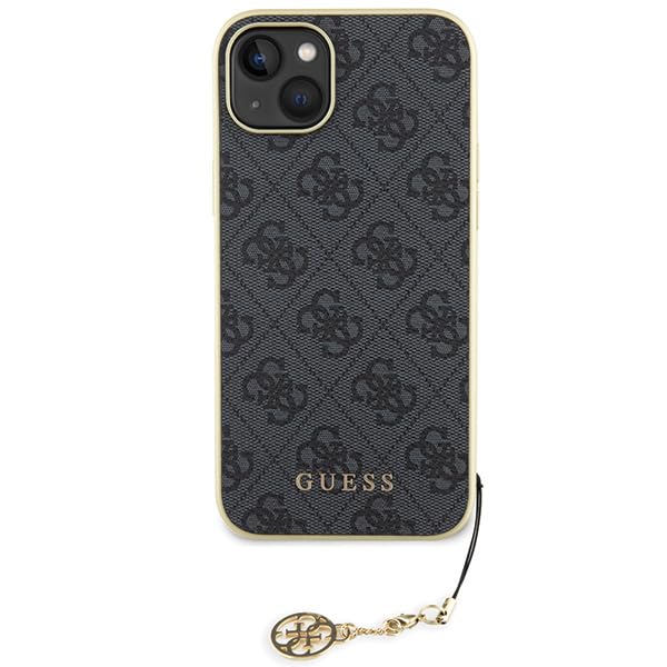 GUESS Custodia Guess GUHCP15MGF4GGR per iPhone 15 Plus 6.7" rigida grigia 4G Collezione Charms