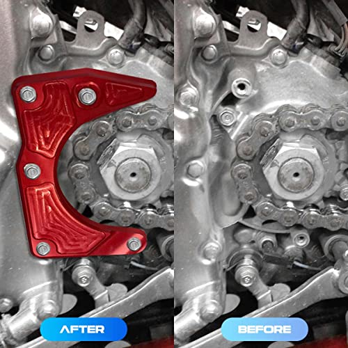 Canitu Case Saver Protector Sprocket Cover Guard Chain Repair Kit Engine Protection Motorcycle Sprocket Protector For Yamaha Raptor 700, Cnc Aluminum Repair & Prevent Broken Mounts (Red) #TOP3