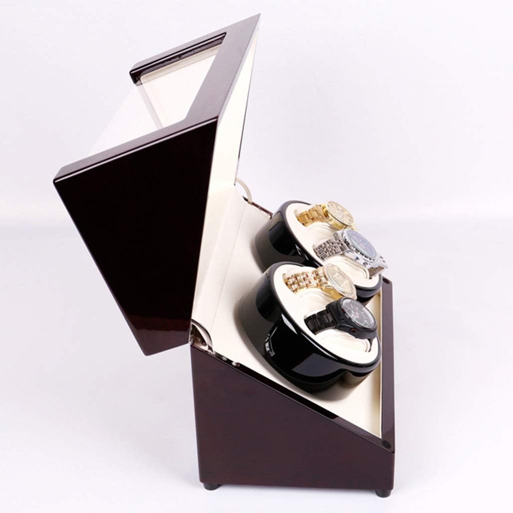 GagalU Watch Winder Boxes 4+0 Automatic Winding Rotation Ultra Quiet Motor Box Mini Turn Table Device Rotate Button Watch Box Watch Winder Display Watch Box
