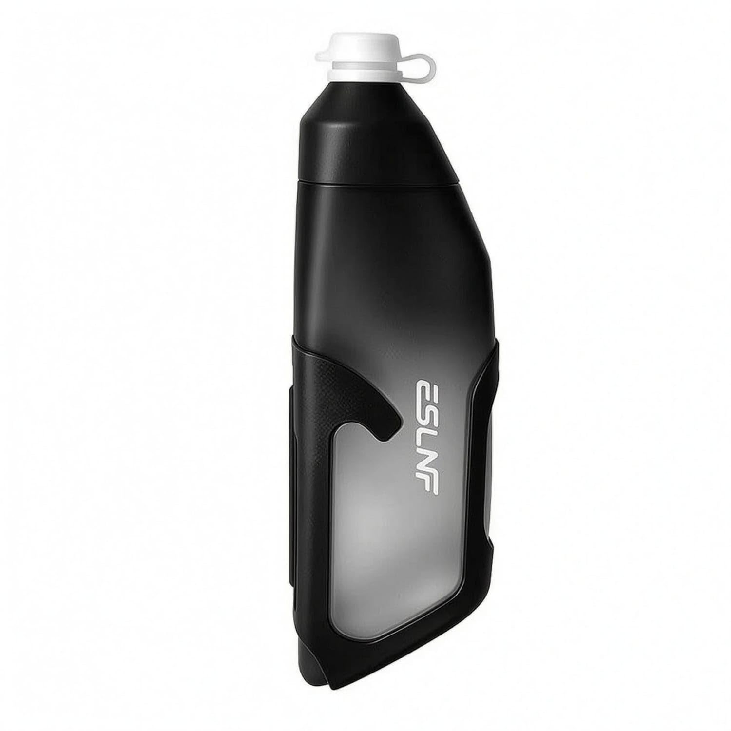 Food-Grade Silicone Cycle Water Bottle Set Carbon-Fiber Composite Bike Water Bottle Set 680 Ml Cycling Hydration Kit, Black White-picture-21