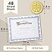 Best Paper Greetings Award Certificate Paper - 48 Sheets, 8.5 x 11 in, Blue Floral Border - Recognition Certificates with Lines & Sections, 48 Gold Foil Seal Stickers