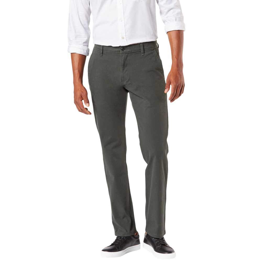 Dockers Mens Ultimate 360 Chino Straight Casual Pants, Steelhead, 33W / 32L UK