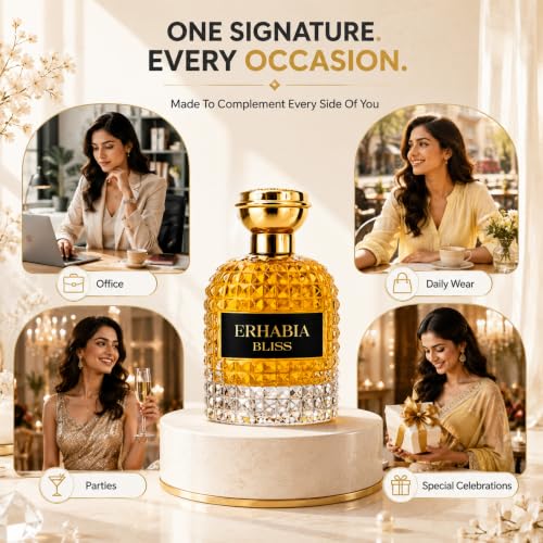 Image of ERHABIA Bliss Premium Perfume for Women 100ml | Long Lasting Eau De Parfum | Luxury Strong Fragrance for Daily Use, Party & Gifting