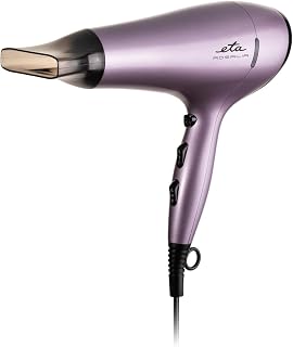 ETA Asciugacapelli Rosalia I 2 200 W I Ioni - Funzione Aria Fredda I 3 Livelli di Temperatura I 2 Velocità del Flusso D'aria I Ugello Concentratore I Diffusore