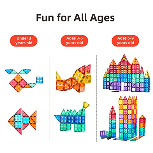Mideer Magnetic Tiles, 100Pcs Building Blocks For Kids Age 3-5, 3D Magnets Building Set For Toddlers Preschool Educational Stem Toys Creativity Gifts For Kids 3 4 5 6 7 8+ Year Old Boys Girls #TOP4