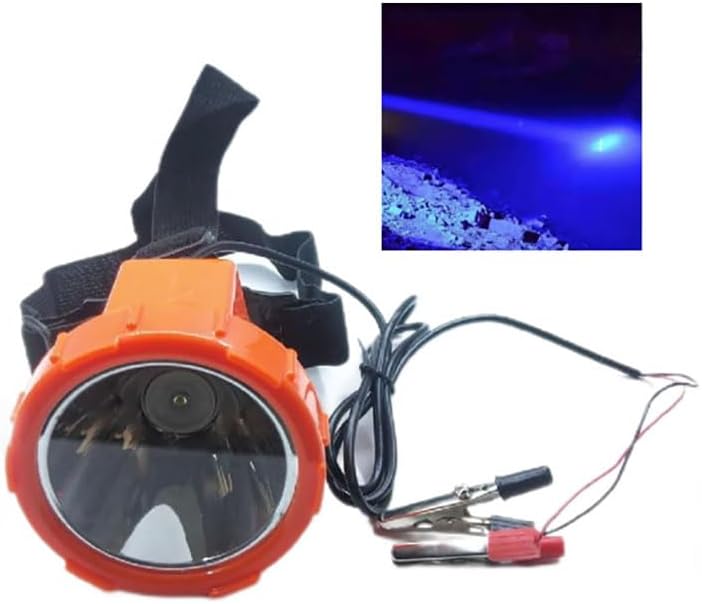 Dc 5-12V 10W Clip Power Headlamp Flashlight headlamp Hiking Outdoor Camping Running Cycling Fishing Lamp (Blue)