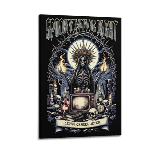 ZIEYDBEYDF Póster decorativo de noche de película de terror, póster de pared e imagen artística moderna para decoración de dormitorio familiar, 20 x 30 cm