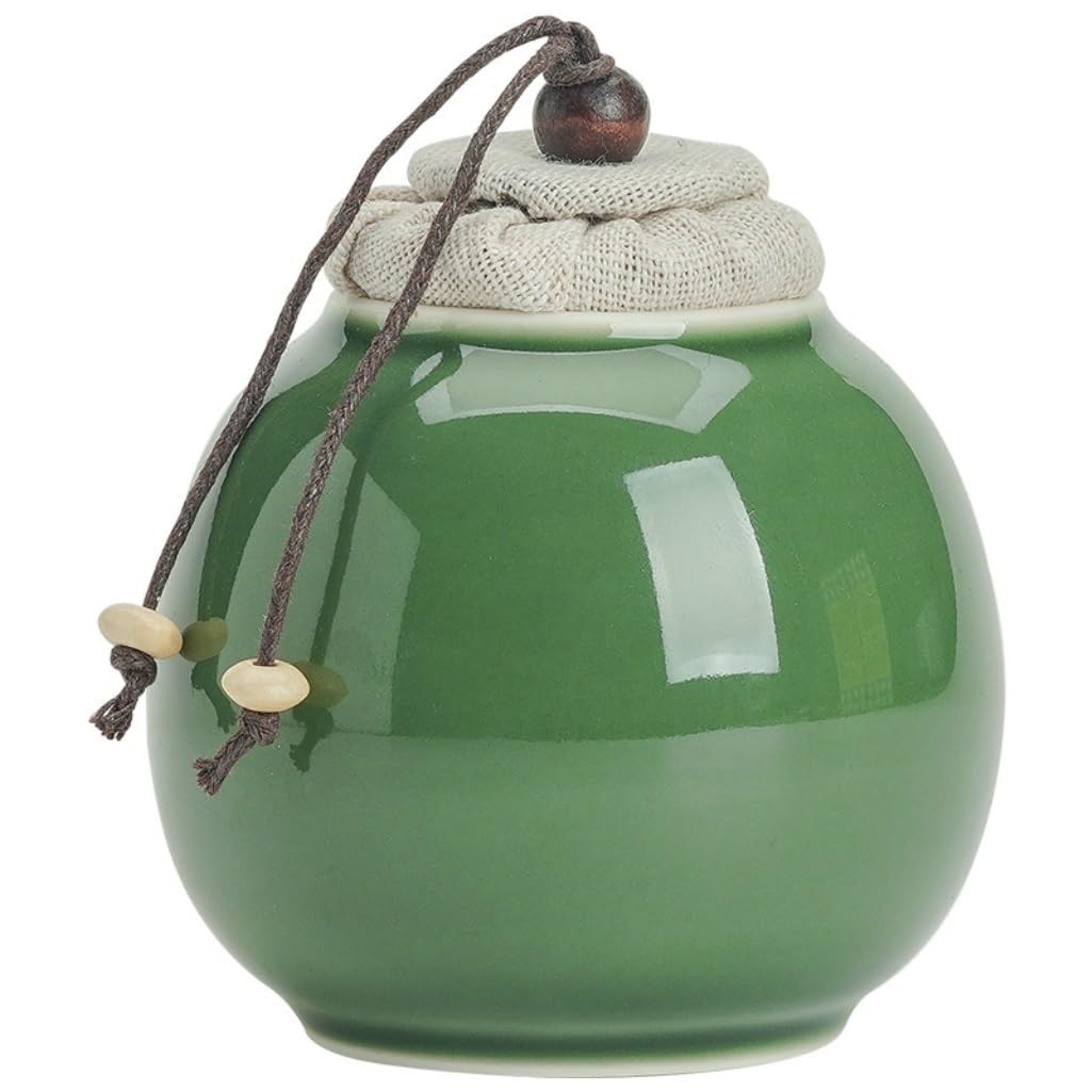 Ceramiczny pojemnik na herbatę, mały okrągły słoik z glazurą, do przechowywania herbaty, chiński mały zestaw do herbaty, szczelny słoik do przechowywania herbaty