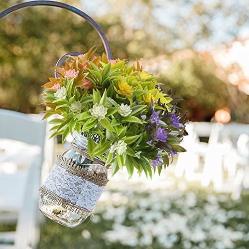 Nahauu 4Bundles Artificial Flowers Outdoor Uv Resistant Faux Flowers Bulk Artificial Greenery Stems For Home Wedding Front Porch Hanging Basket Spring Window Decoration #TOP2