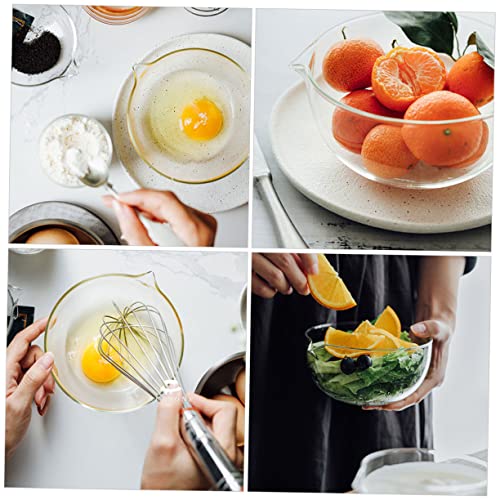 Tazones de vidrio resistentes al calor con pico y tapa, 2 piezas miniatura 4