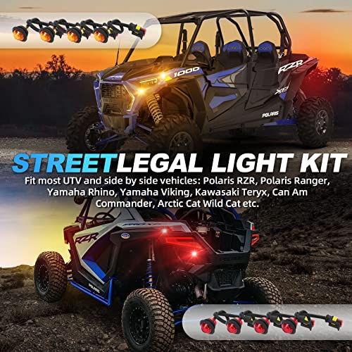 Suparee Utv Atv Turn Signal Kit With Rocker Switch 12V Relay Wire Harness, Amber Red Universal Street Legal Kit For Utv, Atv And Side By Side Vehicles(Polaris, Yamaha Rhino Viking, Kawasaki Teryx) #TOP6