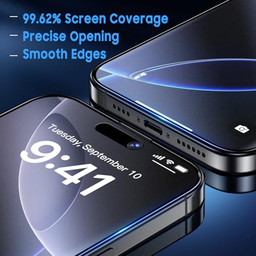 Image of Uyiton for iPhone 16 Pro Max Matte Screen Protector - Anti-Fingerprint Shatterproof Full Coverage Smooth as Silk 9H Tempered Glass Screen Cover, 2 Pack