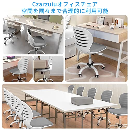 Czarzuiu 椅子 オフィスチェア デスクチェア コンパクト 簡単組立 115度リクライニング メッシュ 通気性 360度回転 座面昇降 疲れない 肘なし おしゃれ テレワーク 学習 [4]