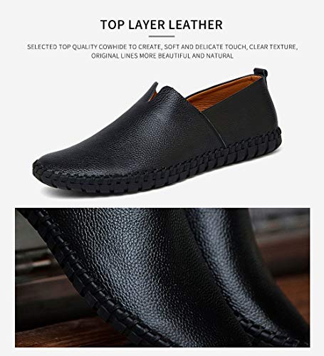 Men's Genuine Leather Loafer Shoes Slip On Soft Walking Driving Shoes3