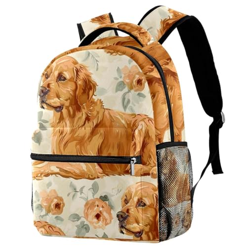 Sac à dos de voyage à motif fleurs coloré et grand compartiment pour bouteille d'eau