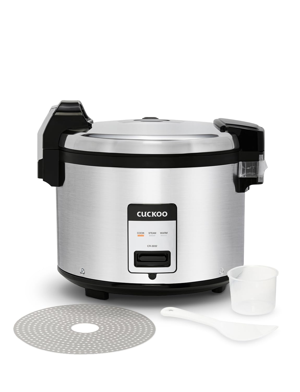 CUCKOO CR-3032 | 30-Cup (Uncooked) Commercial Rice Cooker & Warmer | Automatic Warm Mode, Nonstick Inner Pot, Detachable Inner Lid | Stainless Steel