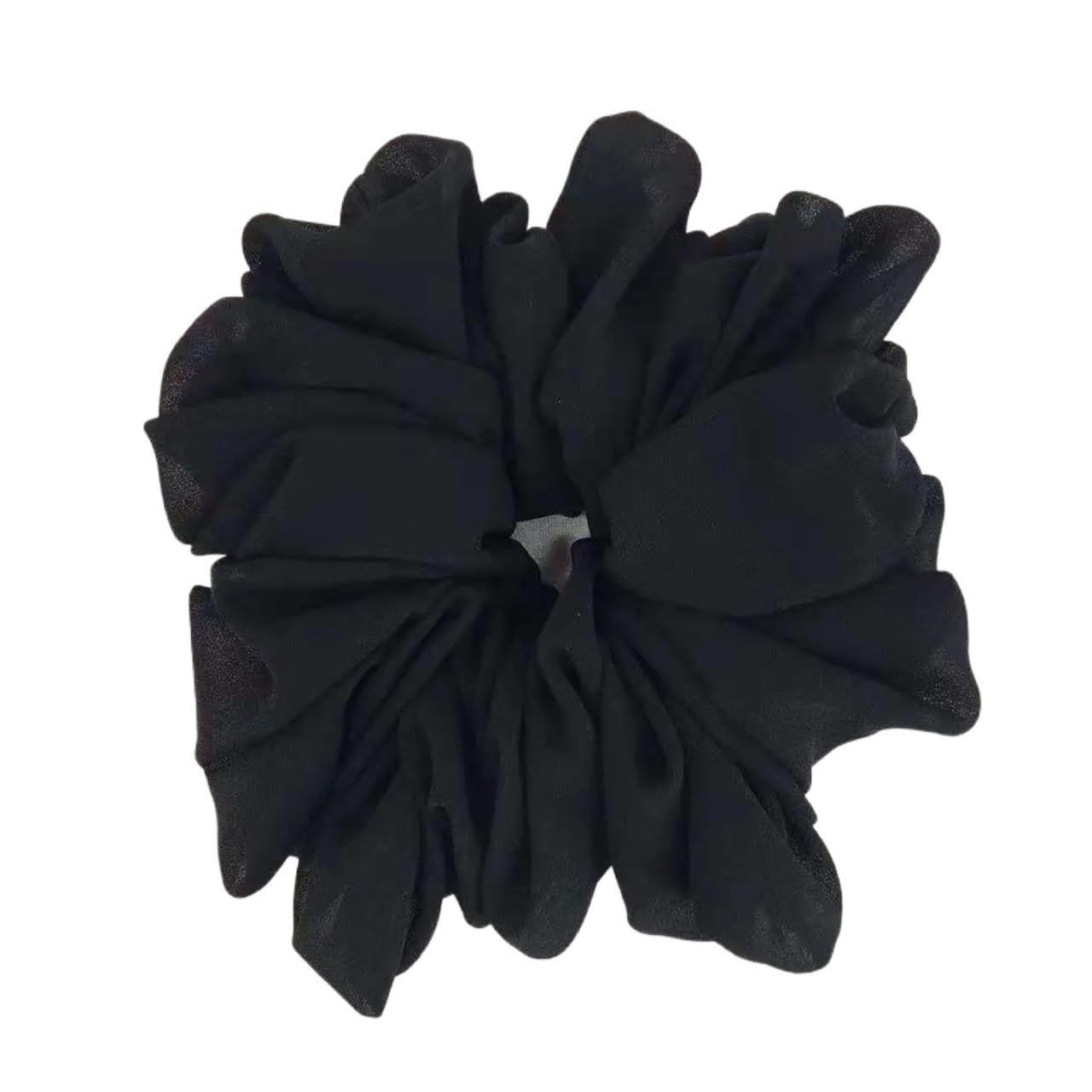 Csffa Unisex Navy Blue Big Chiffon Hair Scrunchies For Women Muslim Female Hair Ties Elastic Hair Rubber Bands Hair Accessories Volumizing Hijab(Navy Blue)