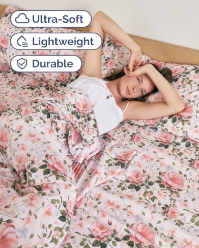 Image of Full 4 Piece Floral Sheet Set - Soft, Breathable & Cooling - Secret Garden