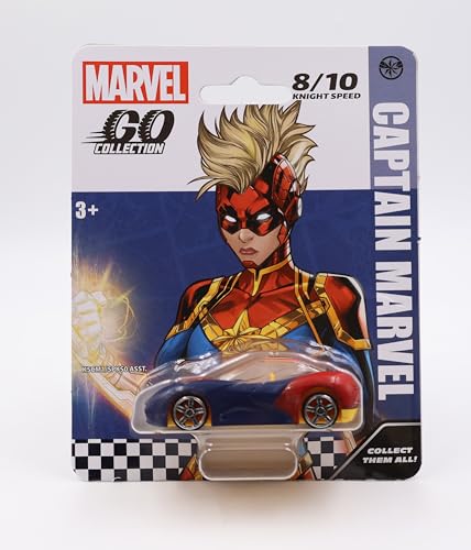 Image of Marvel Go Collection | Knight Speed | Captain 1:64 Diecast Toy Car | Ages 3 and Up | Collect Them All, Blue